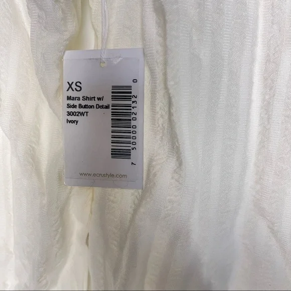 ECRU MARA SHIRT W/ SIDE BUTTON DETAILING IN IVORY - NWT! - Picture 7 of 8